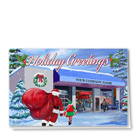 Double Personalized Full-Color Holiday Cards - Sleigh Tune-up