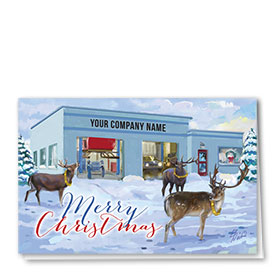 Double Personalized Full-Color Holiday Cards - Sleigh Service