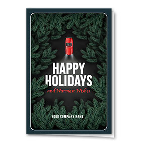 Double Personalized Full Color Holiday Card- Through the Pines