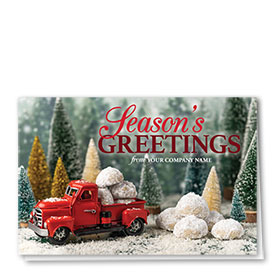 Double Personalized Full Color Holiday Card- Truck Décor