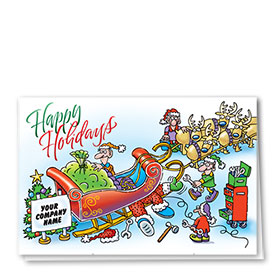 Double Personalized Full Color Holiday Card- Christmas Tune-up