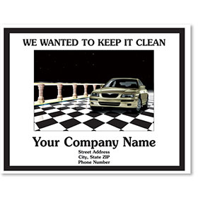 Personalized Full-Color Paper Floor Mats - Checkered Design