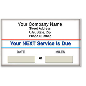 Standard Adhesive Service Reminders - Your Next Services is Due