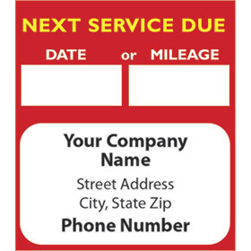 High-Visibility Auto Service Reminder Stickers - Red