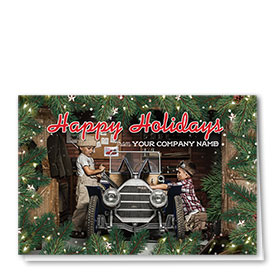 Double Personalized Full-Color Auto Holiday Cards - Nostalgic Clubhouse