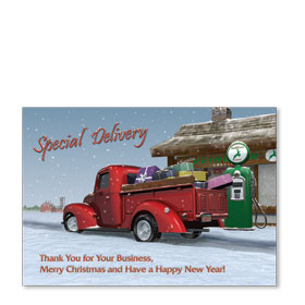 Personalized Full-Color Holiday Postcard - Special Delivery II