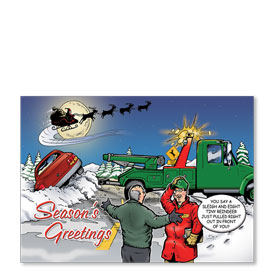 Personalized Full-Color Holiday Postcard - Christmas Eve Crash