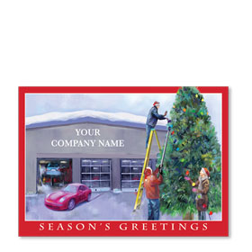 Double Personalized Full-Color Holiday Postcard - Holiday Lights