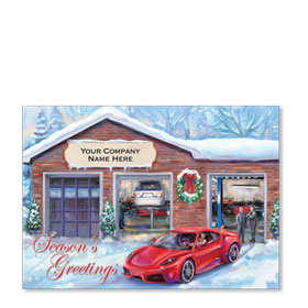 Double Personalized Full-Color Holiday Postcard - Sporty Sleigh