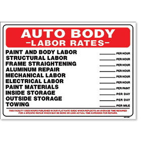Sign Auto Body Labor Rates