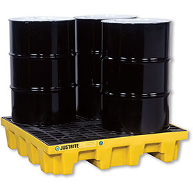 Justrite EcoPolyBelend™ 4-Drum Spill Control Pallet 28636