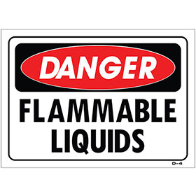 Shop Sign – 14" x 10" Flammable Liquid