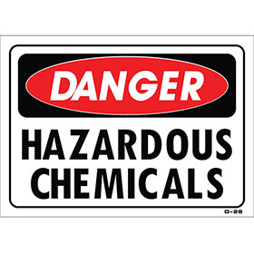 Shop Sign – Hazardous Chemicals 14" x 10" 