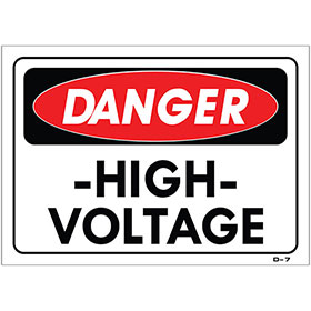 Auto Shop Signs - Danger High Voltage - 10" x 14" 