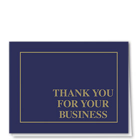 Auto Repair Thank You Postcards - Linen Blue & Gold, Business 