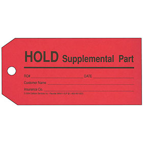 Parts Tags - Supplemental (Red)
