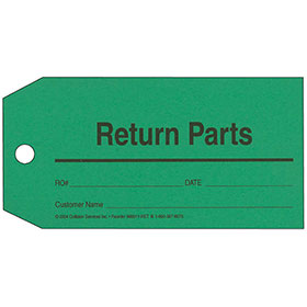Parts Tags - Return Parts (Green)