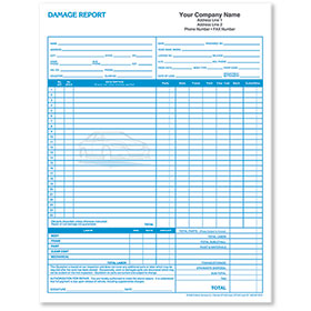 Basic Auto Repair Estimate Forms - Damage Report, 2-Part, 2-Color