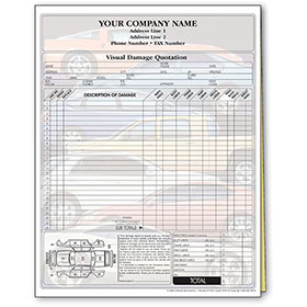 Auto Repair Estimate Forms - Stacked Cars Screen, 2-Part, Full-Color