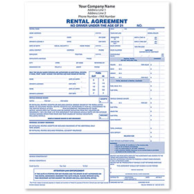 Rental Agreement Form, 3-Part - (250)