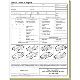 Vehicle Check-in Report Form 