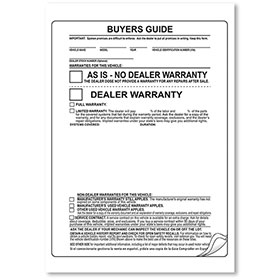3-Part Complete Seal As-Is Car Buyers Guide