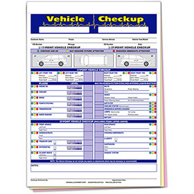 3-Part Vehicle Check-Up Form