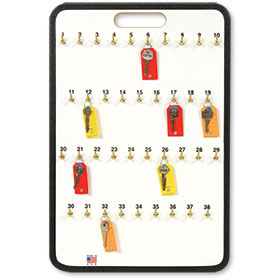 Portable Key Storage Board with Spring Hooks - 38 Keys