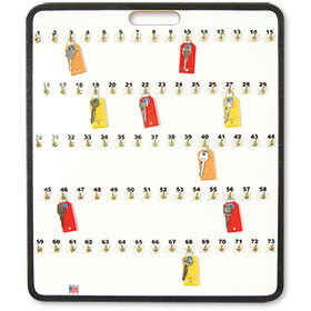 Portable Key Storage Board with Spring Hooks - 73 Keys
