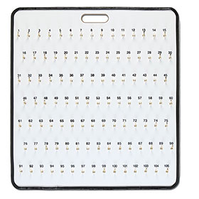 Portable Key Storage Board with Spring Hooks - 105 Keys