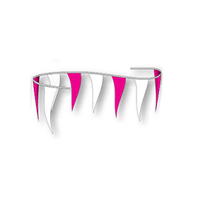 Pink/White Plasticloth Pennant