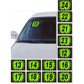 Explosion Car Year Stickers - Chartreuse & Black