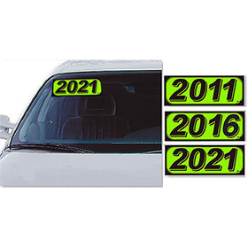 Bright Car Model Year Stickers - Chartreuse & Black