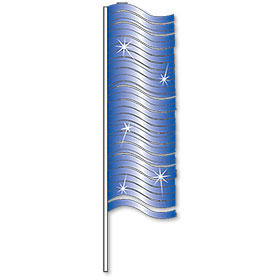 Metallic Fringe Antenna Pennants - Blue