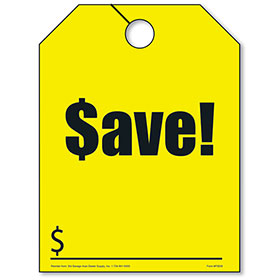 SAVE Rear View Mirror Tags - Fluorescent Yellow