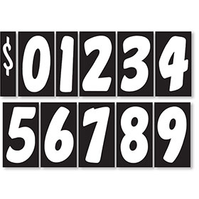 7.5" Peel & Stick Windshield Numbers - Black & White