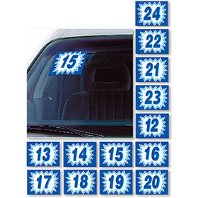 Explosion Car Year Stickers - Blue & White