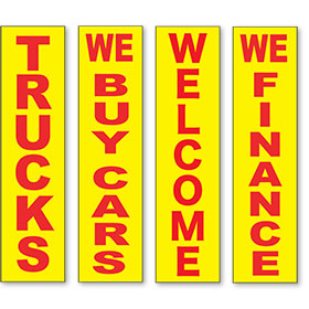 Vertical Message Signs - Yellow & Red