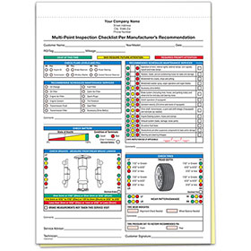 Custom Imprinted Universal Vehicle Inspection Form
