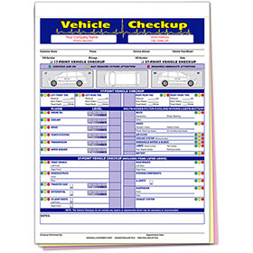 Custom Imprinted Vehicle Check-Up Form