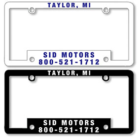 Premium Plastic Dealer License Plate Frames - 1 Color