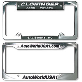 Custom Imprinted Chrome Plated Plastic License Plate Frames - Version 1