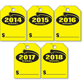 Fluorescent Mirror Tags - Model Year
