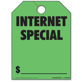 Internet Special Mirror Hang Tags - Fluorescent Green