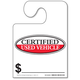 Hook Mirror Tag - Certified Used Vehicle