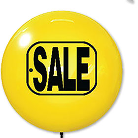 Printed Balloons (36") - Package of 25 - Black/Yellow