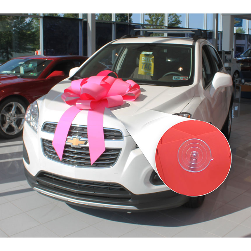 30" Giant Car Bow with Suction Cup - Pink