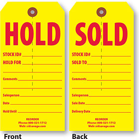 Vertical Sold-Hold Tags (500)