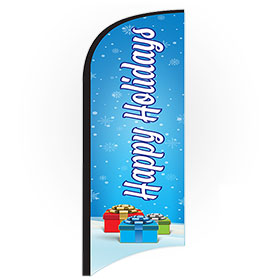 Product Image of 12ft Feather Flag Kit - Happy Holidays