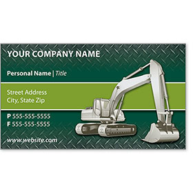 Full-Color Construction Business Cards - Excavator 1